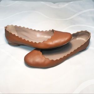 CHLOE LAUREN SCALLOPED BALLERINA FLATS